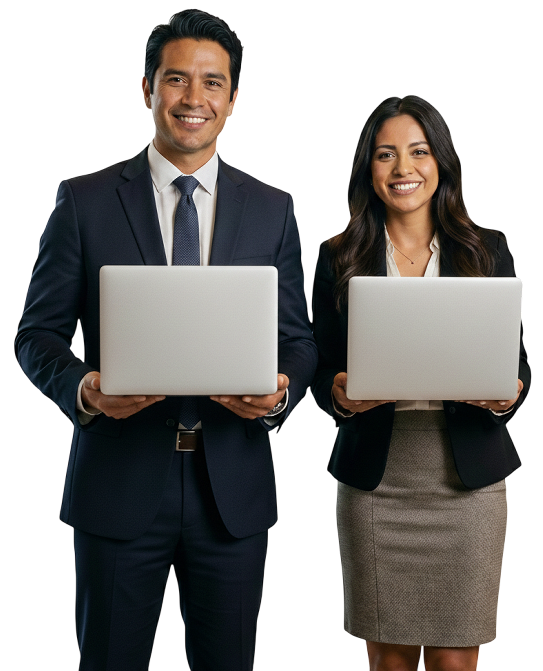 Profesionales con laptops